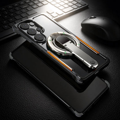 Luphie Mecha Armor Metal Case Cover with Magnetic Ring Holder MagSafe Bracket