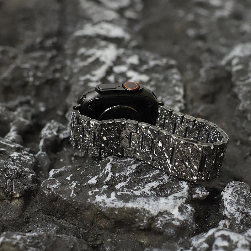 Oatsbasf Luxury Pure Carbon Fiber Adjustable Apple Watch Band Replacement Strap