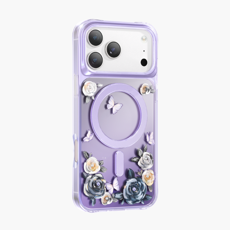Keephone RoseLand MagSafe Military-grade shockproof Crystals 3D Case Cover