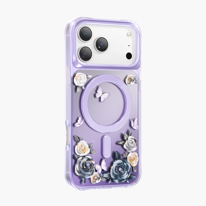 Keephone RoseLand MagSafe Military-grade shockproof Crystals 3D Case Cover