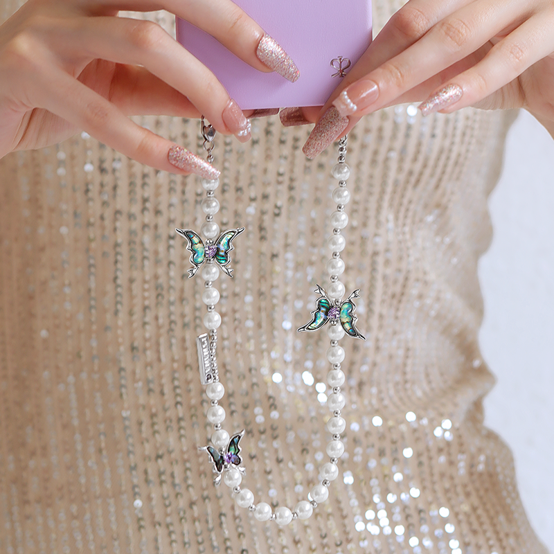 PYNANA Jewelry Aesthetics & Handcraft Multifunctional Chain Phone Charm Beads Strap Pearl Lanyard