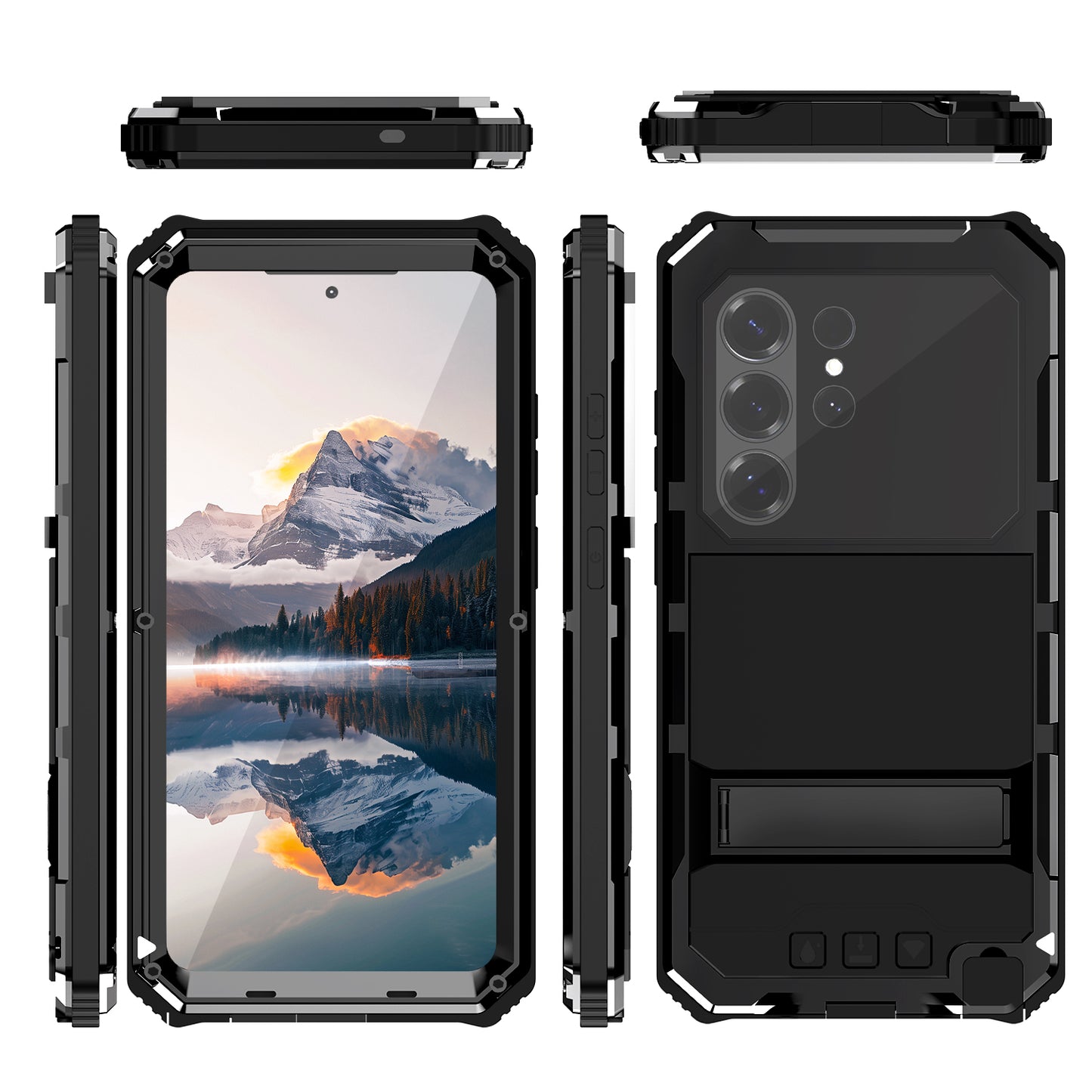 R-Just King Kong Kickstand III Lens Protector IP54 Metal Outdoor Military Heavy Duty Case Cover