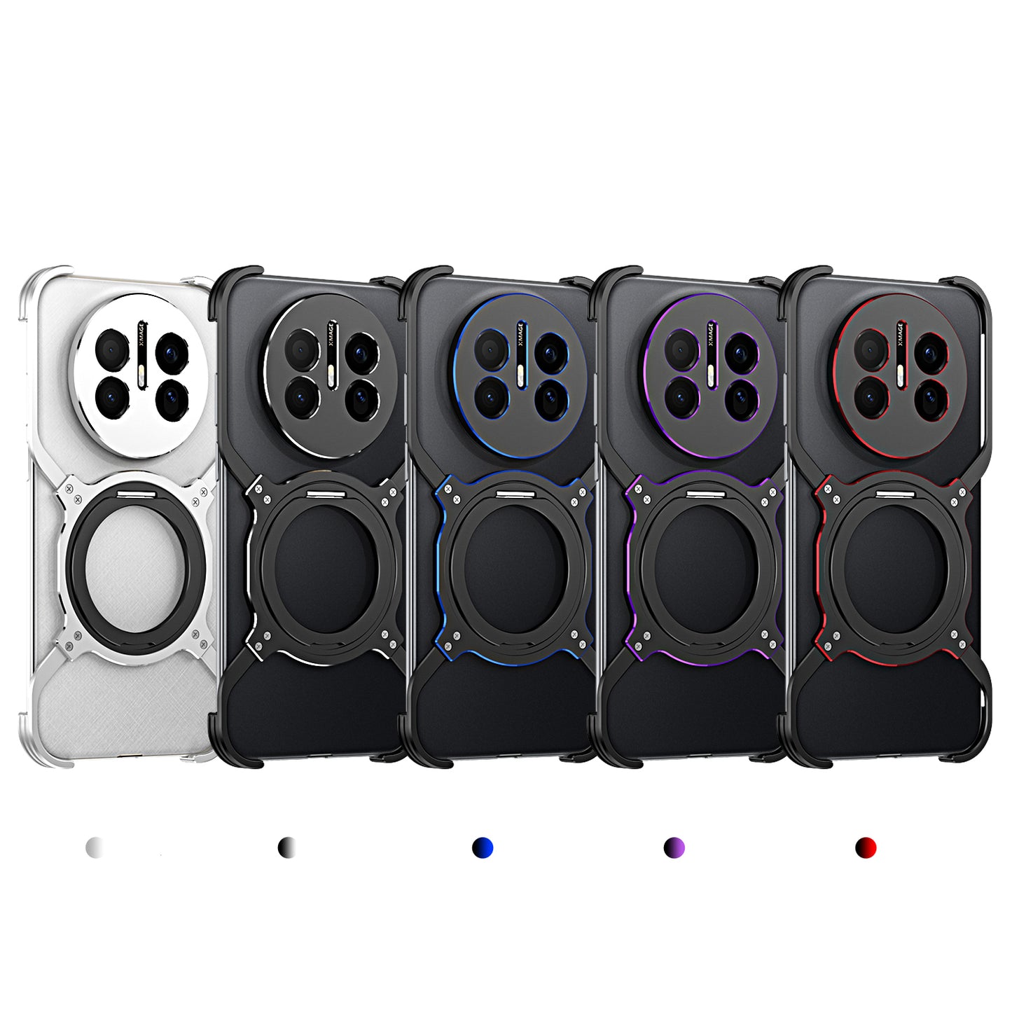 iy Bicolor Robotic Arm MagSafe Pivot Ring Stand Case Cover with Lens Protector