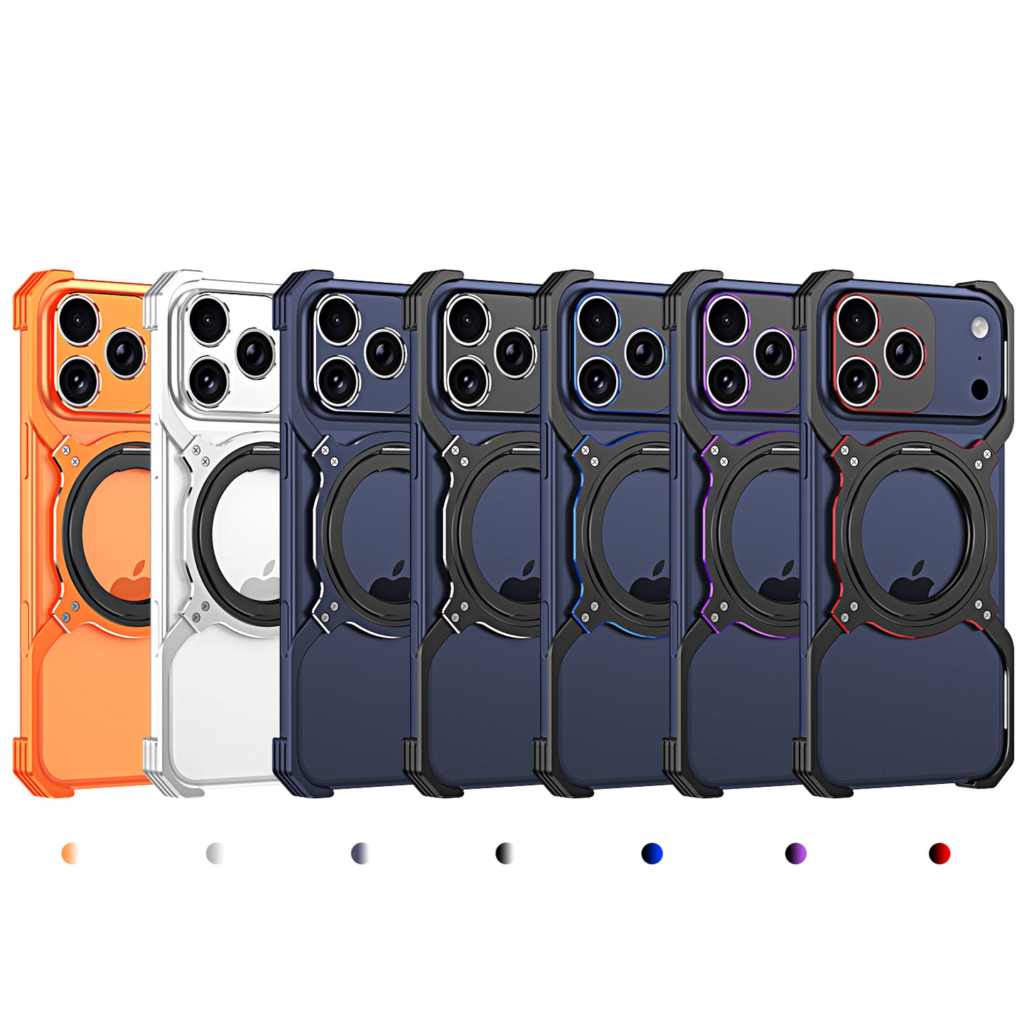 iy Bicolor Robotic Arm MagSafe Pivot Ring Stand Case Cover with Lens Protector