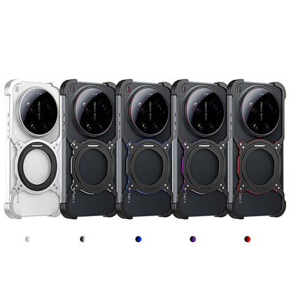 iy Bicolor Robotic Arm MagSafe Pivot Ring Stand Case Cover with Lens Protector