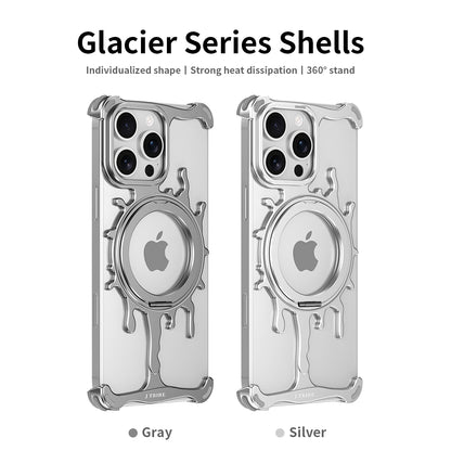 Armor King Glacier MagSafe Pivot Ring Stand Air Cushion Shockproof Metal Case Cover