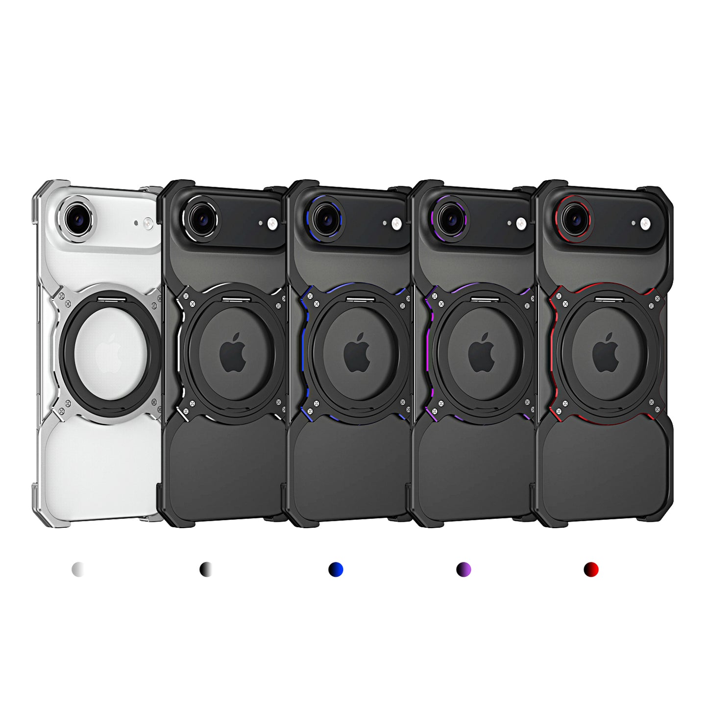 iy Bicolor Robotic Arm MagSafe Pivot Ring Stand Case Cover with Lens Protector