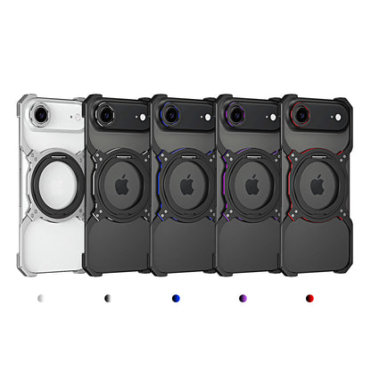 iy Bicolor Robotic Arm MagSafe Pivot Ring Stand Case Cover with Lens Protector