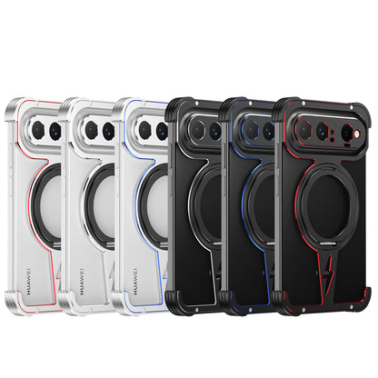 iy Bicolor Thor MagSafe Air Cushion Shockproof Metal Case Cover with Magnetic Kickstand