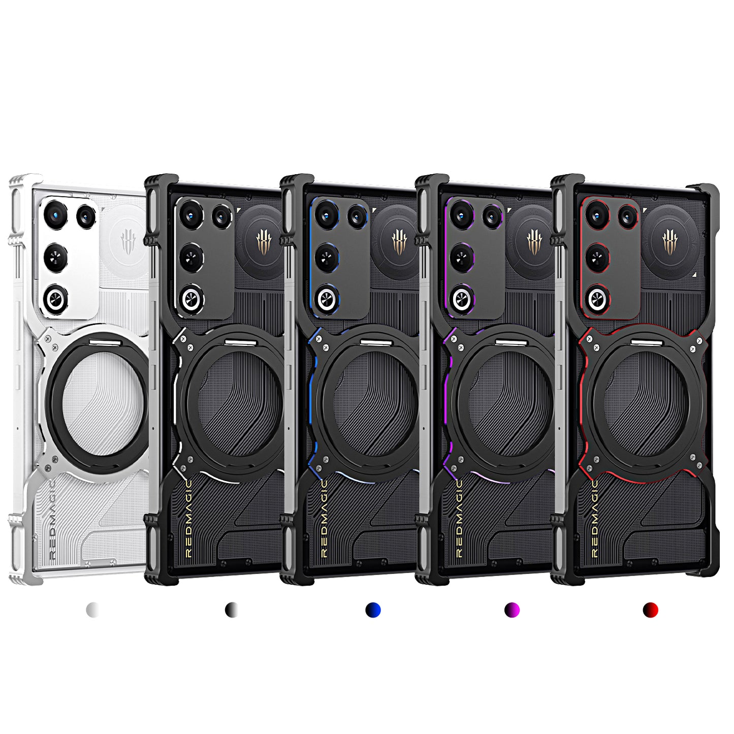 iy Bicolor Robotic Arm MagSafe Pivot Ring Stand Case Cover with Lens Protector