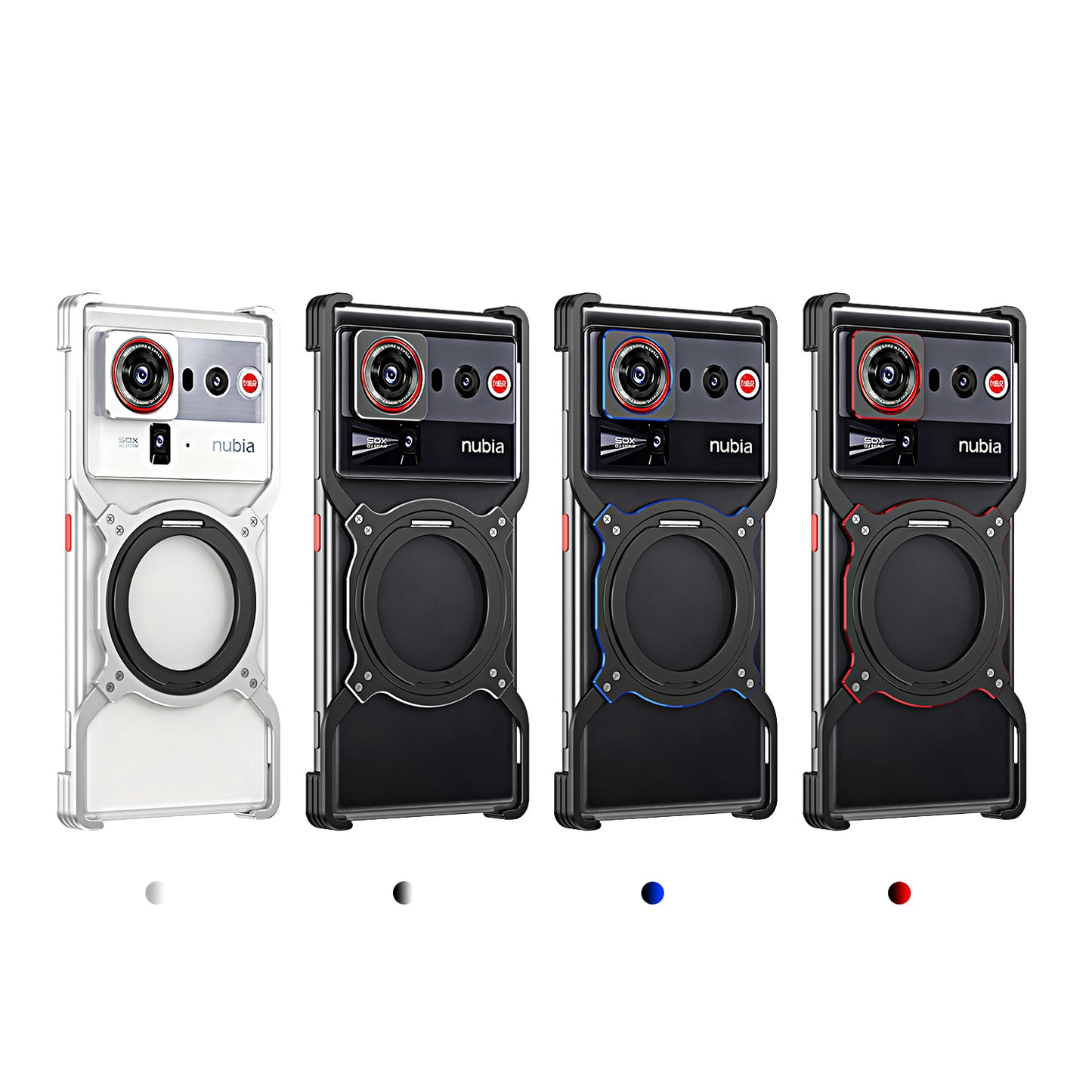 iy Bicolor Robotic Arm MagSafe Pivot Ring Stand Case Cover with Lens Protector