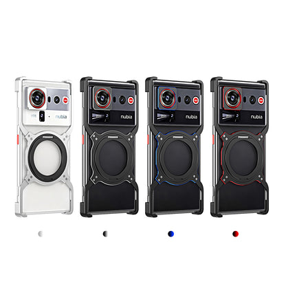 iy Bicolor Robotic Arm MagSafe Pivot Ring Stand Case Cover with Lens Protector