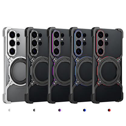 iy Bicolor Robotic Arm MagSafe Pivot Ring Stand Case Cover with Lens Protector