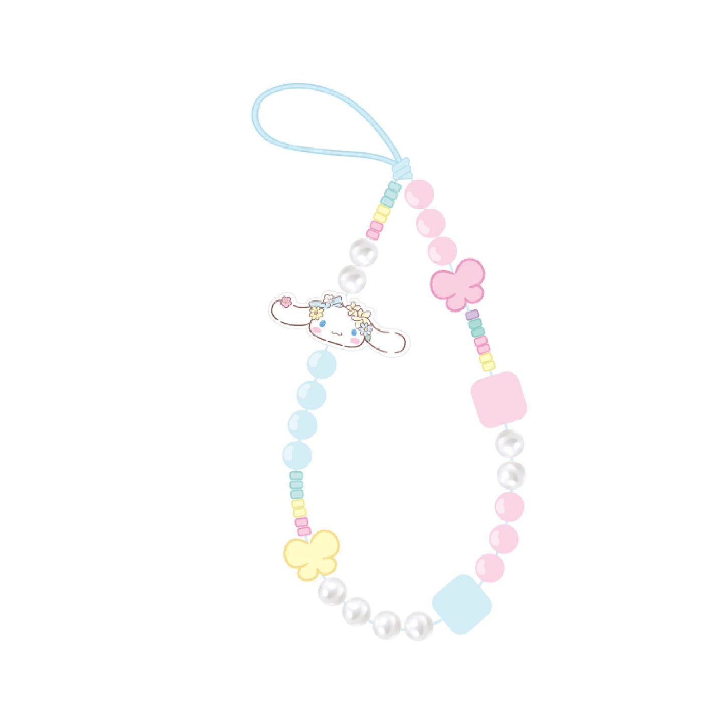 Sanrio Characters Flower Town Wristlet Beads Phone Strap Hanging Chain Lanyard