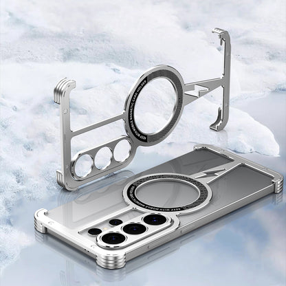 iy Bicolor Thor MagSafe Air Cushion Shockproof Metal Case Cover with Magnetic Kickstand