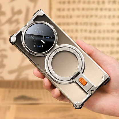 Oatsbasf New π MagSafe Pivot Ring Stand Air Cushion Minimalist Frameless Metal Case Cover