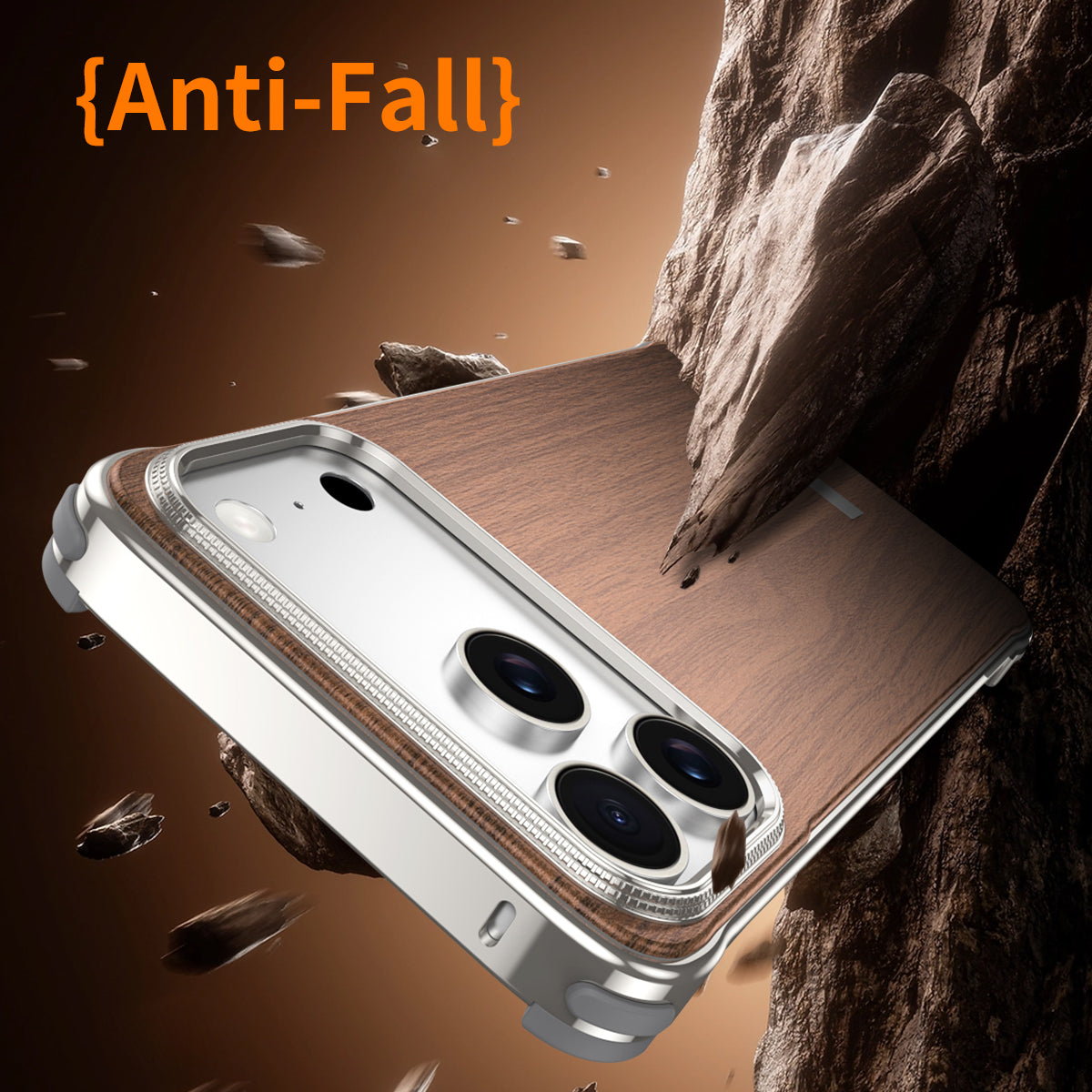 Armor King MagSafe Walnut Wood Back Bezel-less Metal Case Cover