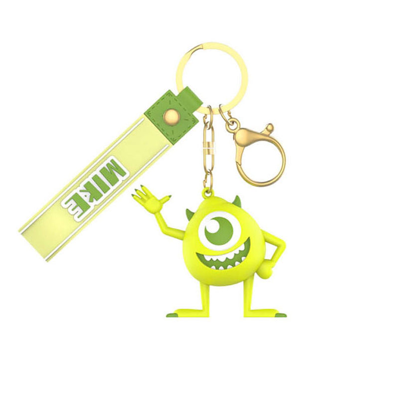 Disney Monsters, Inc. Mike Figure Key Ring Doll Pendant Keychain Anti-lost Lanyard