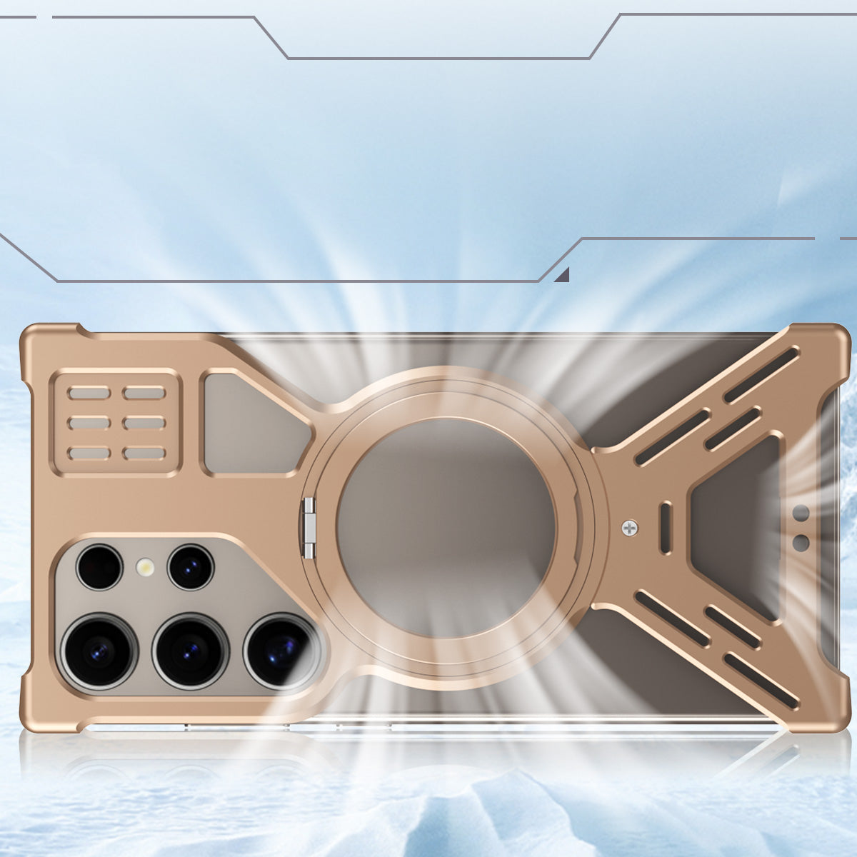 Armor King Warframe MagSafe Pivot Ring Stand Air Cushion Metal Case Cover