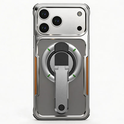 Luphie Mecha Armor Metal Case Cover with Magnetic Ring Holder MagSafe Bracket