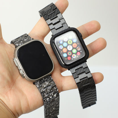 Oatsbasf Luxury Pure Carbon Fiber Adjustable Apple Watch Band Replacement Strap