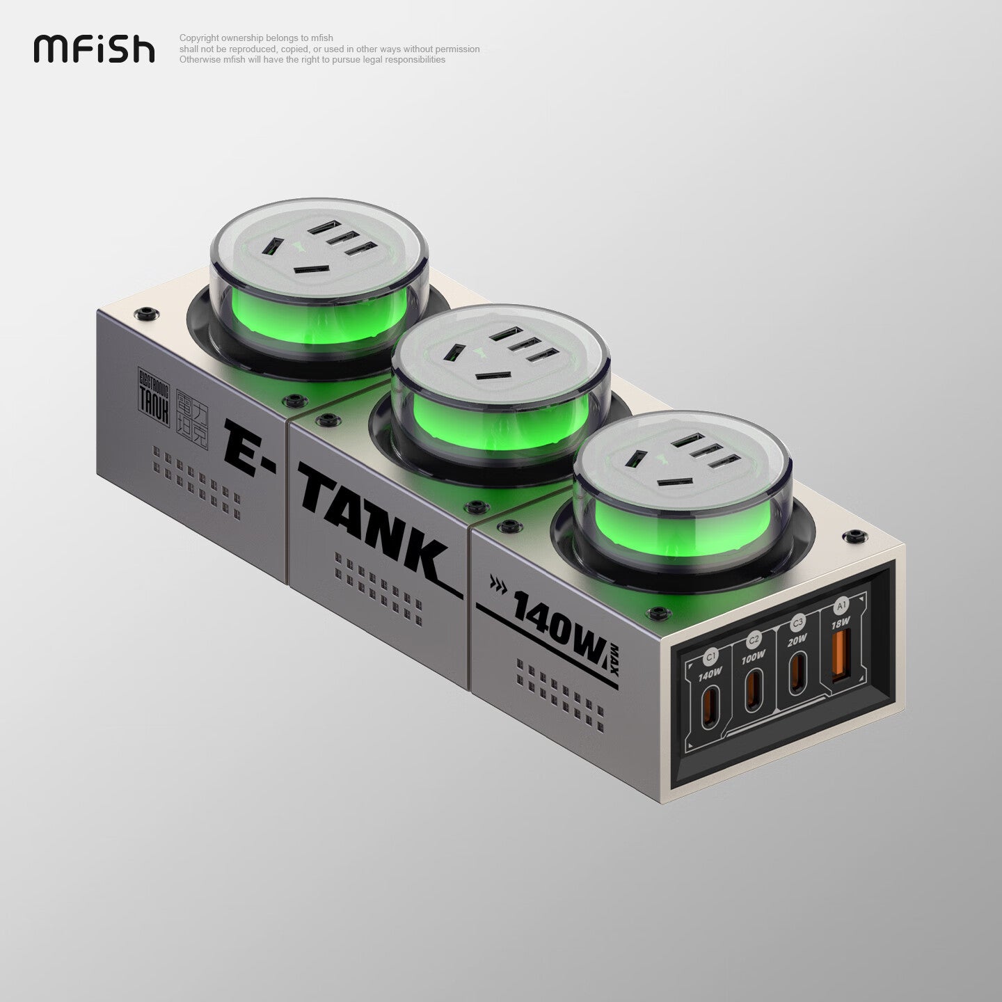 Mfish E-Tank Power Station 140W GaN PD Desktop Charger