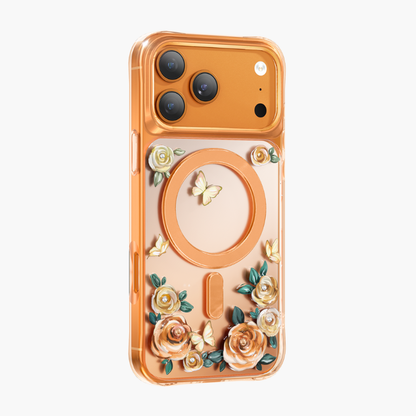 Keephone RoseLand MagSafe Military-grade shockproof Crystals 3D Case Cover
