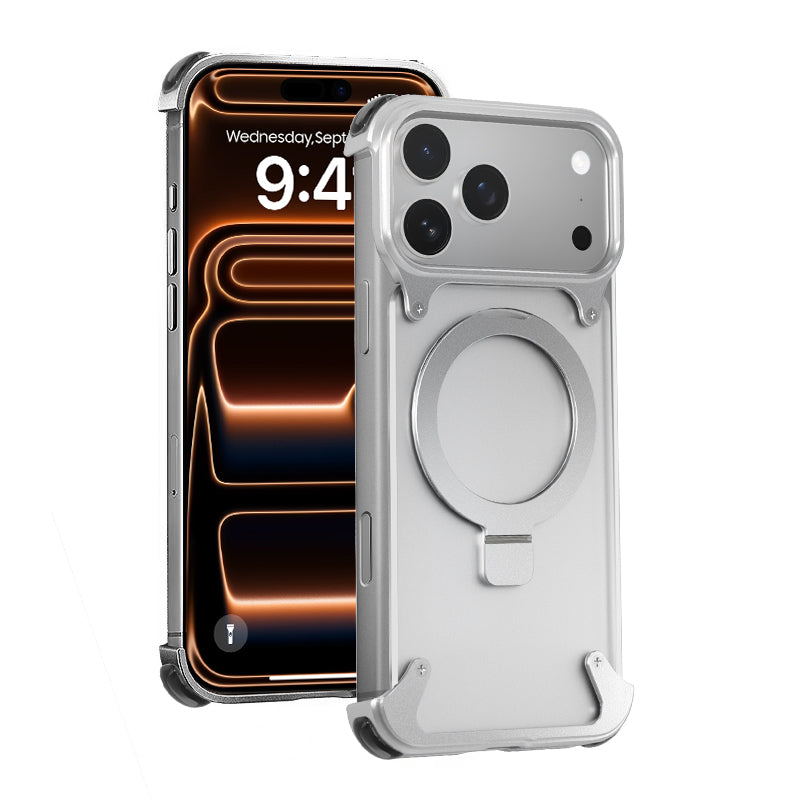 Oatsbasf MagSafe Pivot Ring Stand Air Cushion Metal Case Cover