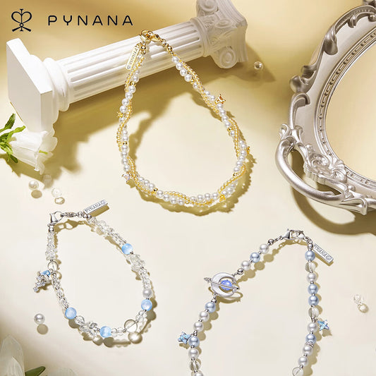 PYNANA Jewelry Aesthetics & Handcraft Hand Chain Phone Charm Beads Strap Pearl Lanyard