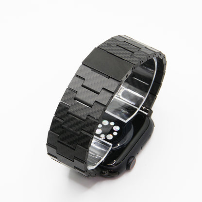 Oatsbasf Luxury Pure Carbon Fiber Adjustable Apple Watch Band Replacement Strap