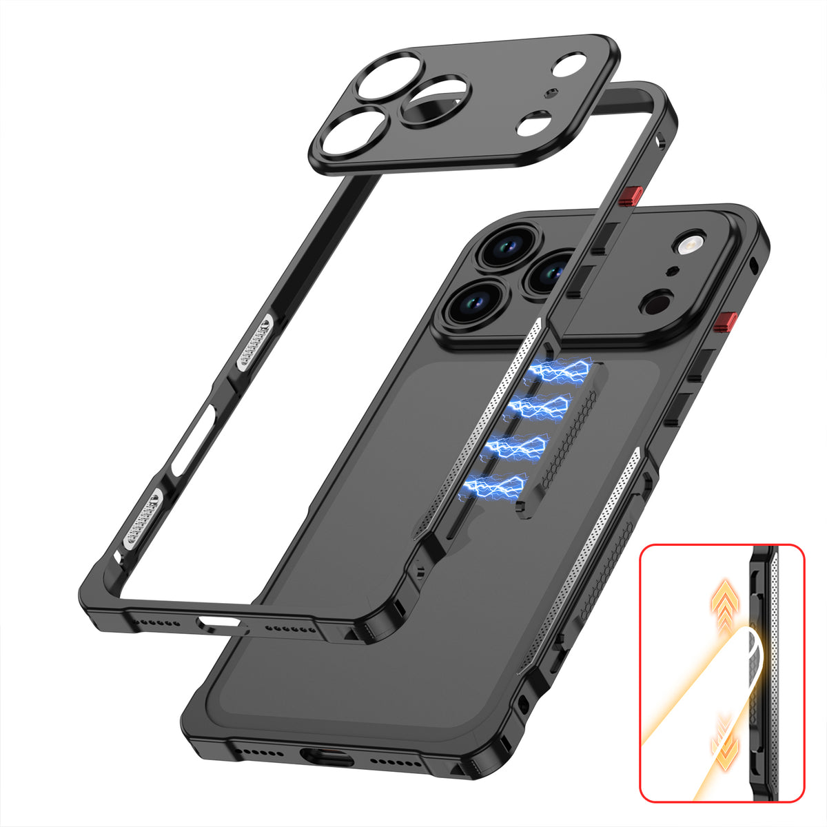 Armor King Lens Protector Heat Dissipation Stress Relief Edc Fidget Metal Bumper Case Cover