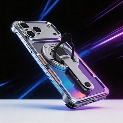 Luphie Mecha Armor Metal Case Cover with Magnetic Ring Holder MagSafe Bracket