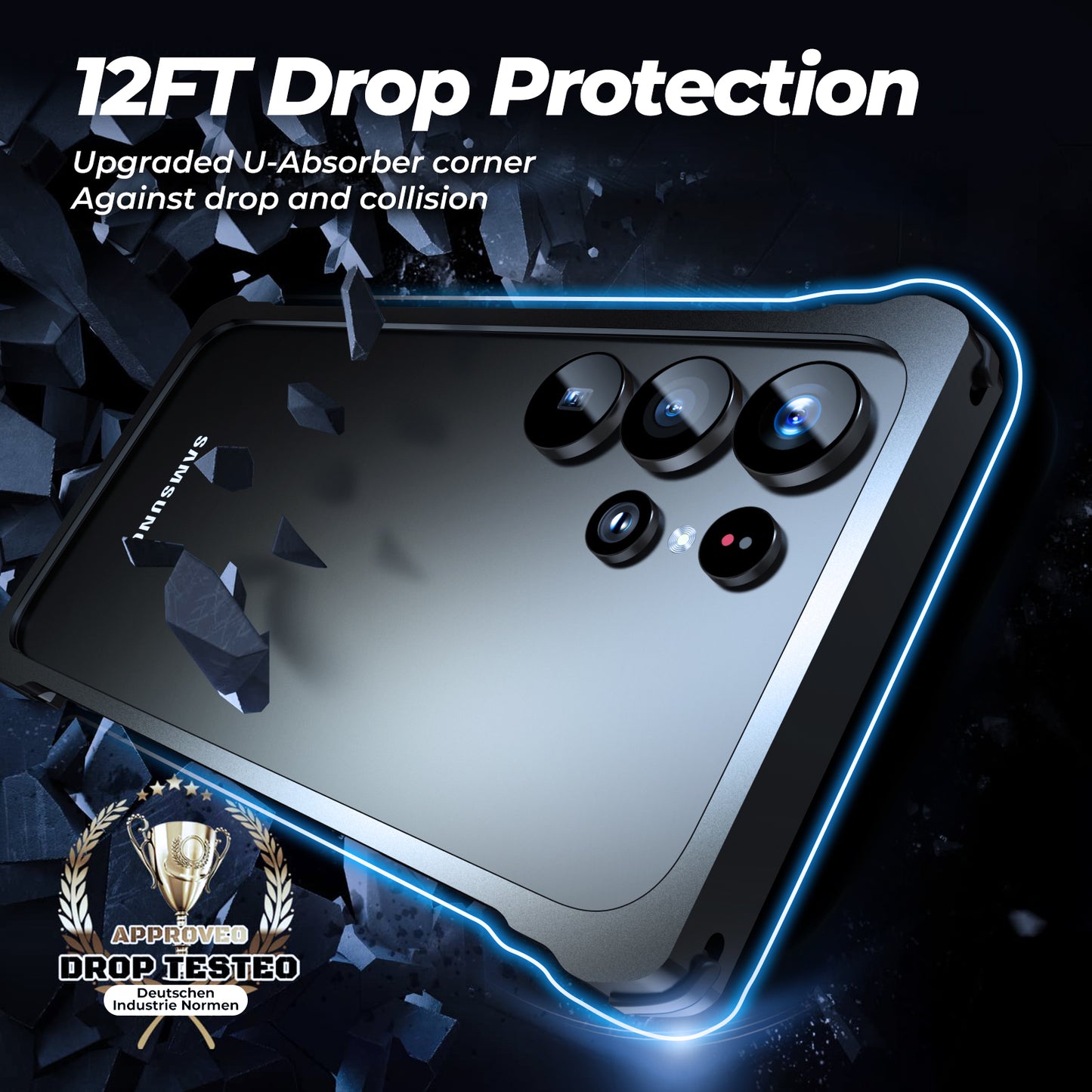 Luphie Slim Light Shockproof Snap-on Aluminum Metal Bumper Case Cover