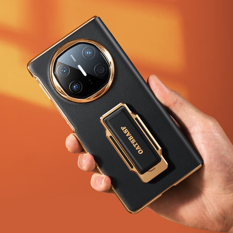 Oatsbasf 360° Rotatable Kickstand Strap Wristband Shockproof Leather Case Cover