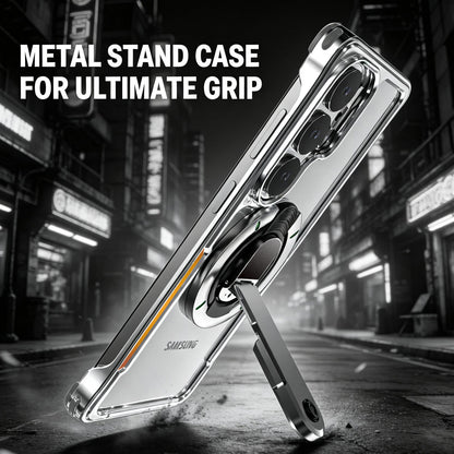 Luphie Mecha Armor Metal Case Cover with Magnetic Ring Holder MagSafe Bracket