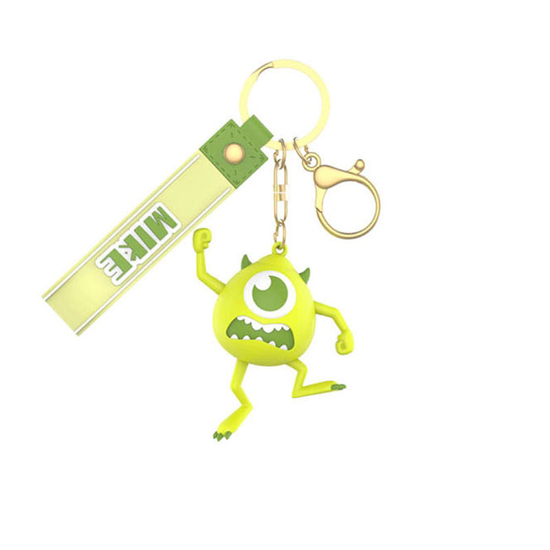 Disney Monsters, Inc. Mike Figure Key Ring Doll Pendant Keychain Anti-lost Lanyard