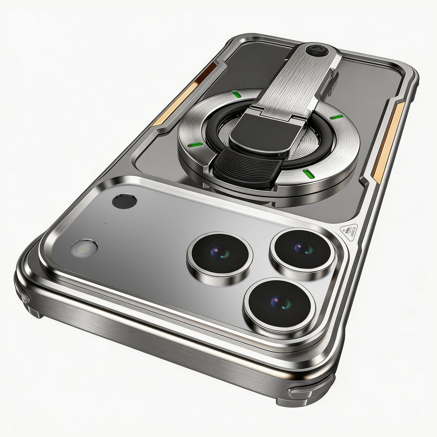 Luphie Mecha Armor Metal Case Cover with Magnetic Ring Holder MagSafe Bracket