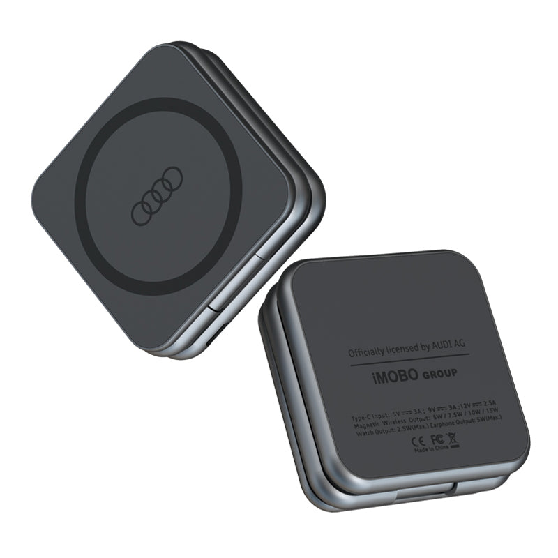 Audi 3-in-1 Foldable & Portable Magnetic Wireless Charger