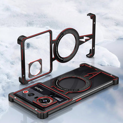 iy Bicolor Thor MagSafe Air Cushion Shockproof Kickstand Metal Case Cover