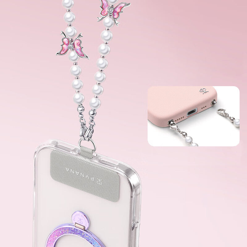 PYNANA Jewelry Aesthetics & Handcraft Multifunctional Chain Phone Charm Beads Strap Pearl Lanyard