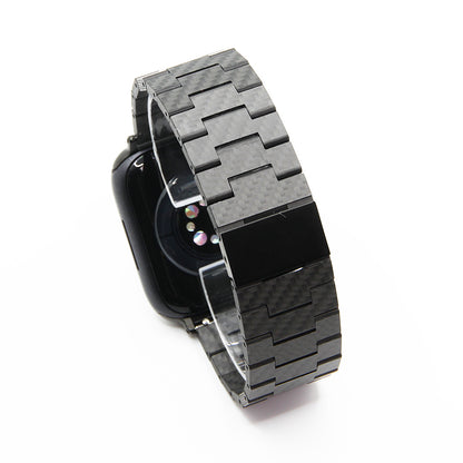 Oatsbasf Luxury Pure Carbon Fiber Adjustable Apple Watch Band Replacement Strap