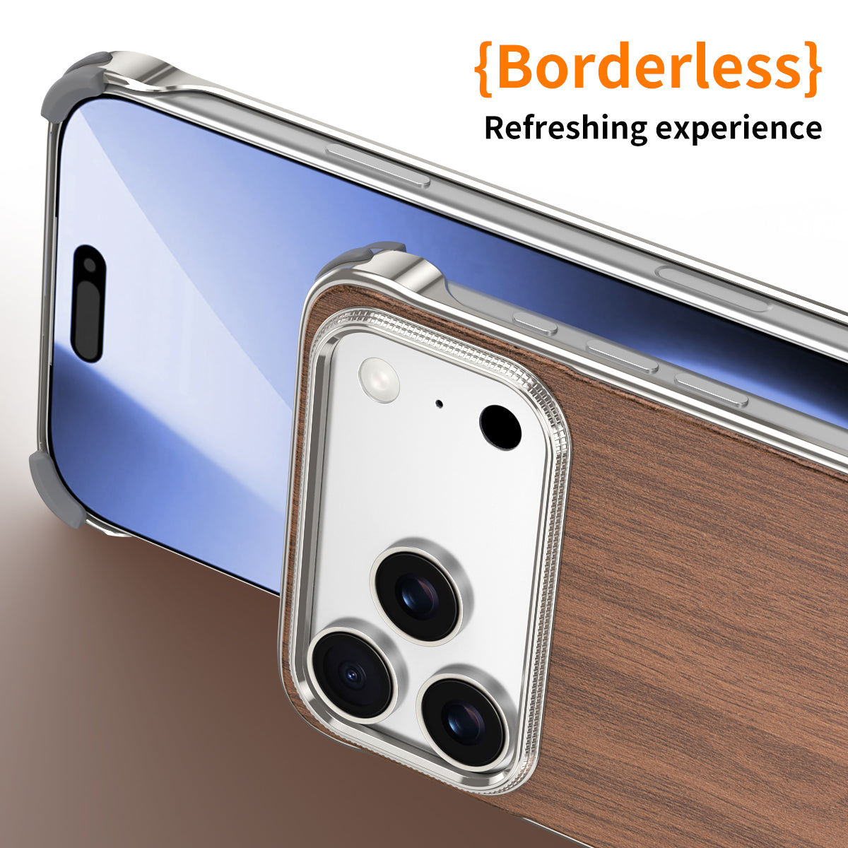 Armor King MagSafe Walnut Wood Back Bezel-less Metal Case Cover