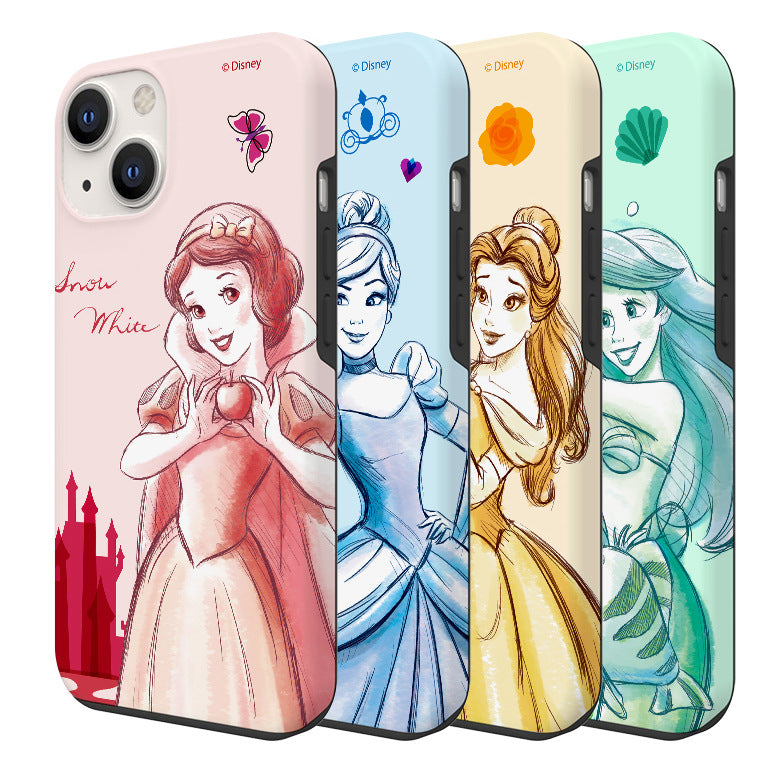 Disney Princess Watercolour Dual Layer TPU+PC Shockproof Guard Up Combo Case Cover