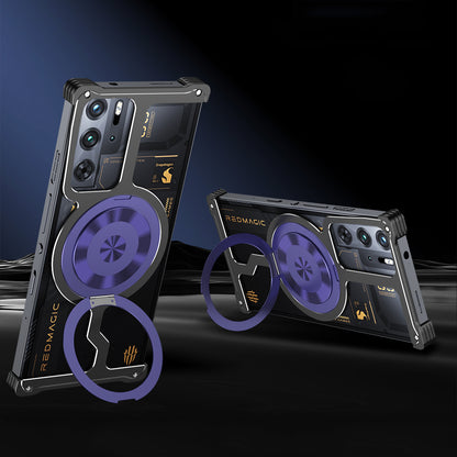 iy Bicolor Armor MagSafe Aluminum Alloy Kickstand Shockproof Metal Case Cover