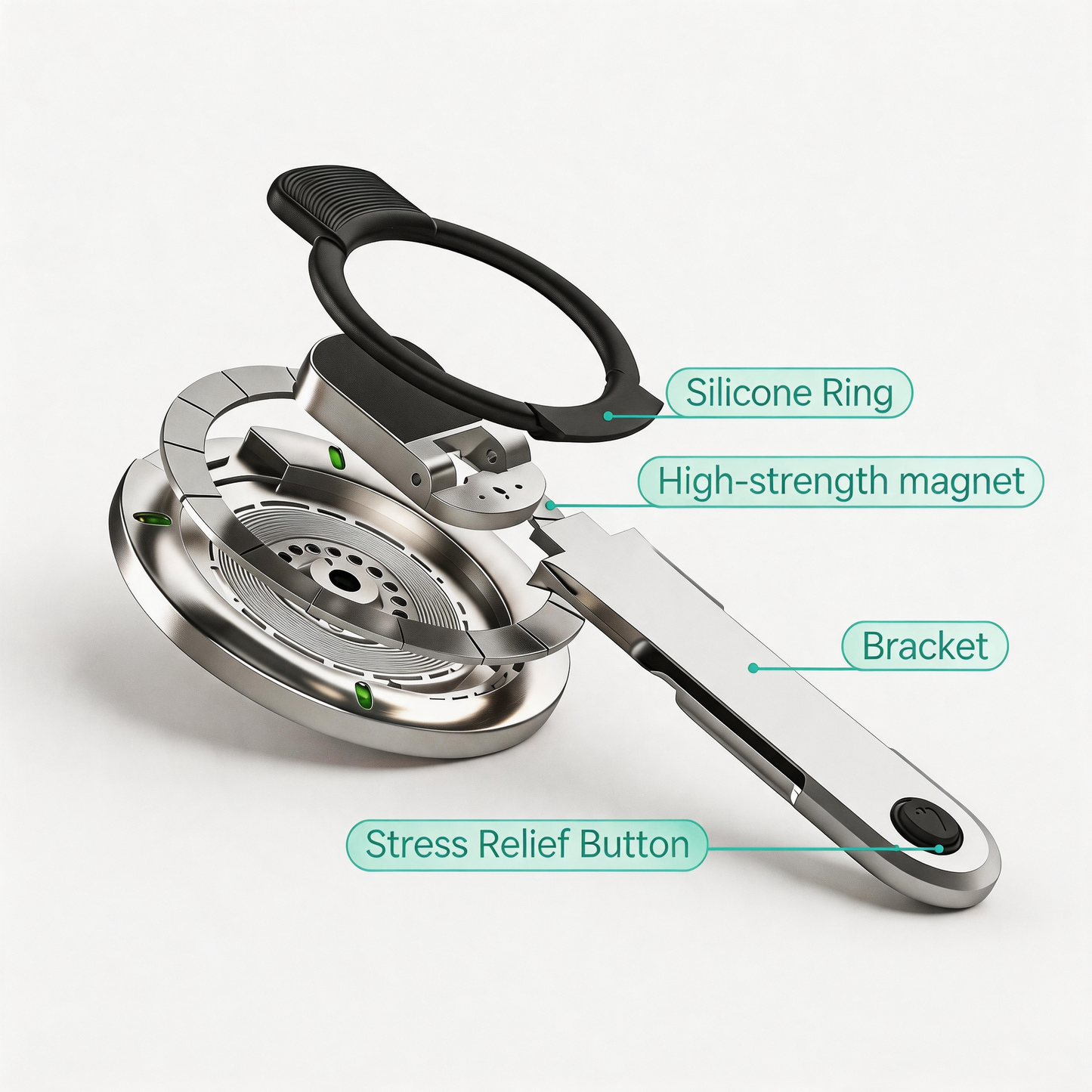 Luphie Mecha Armor Metal Case Cover with Magnetic Ring Holder MagSafe Bracket