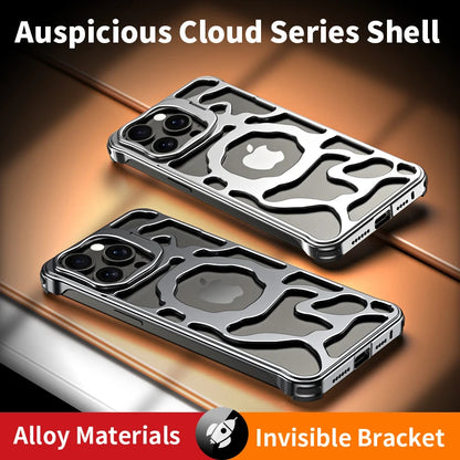 Armor King Auspicious Clouds MagSafe Metal Alloy Air Cushion Kickstand Case Cover