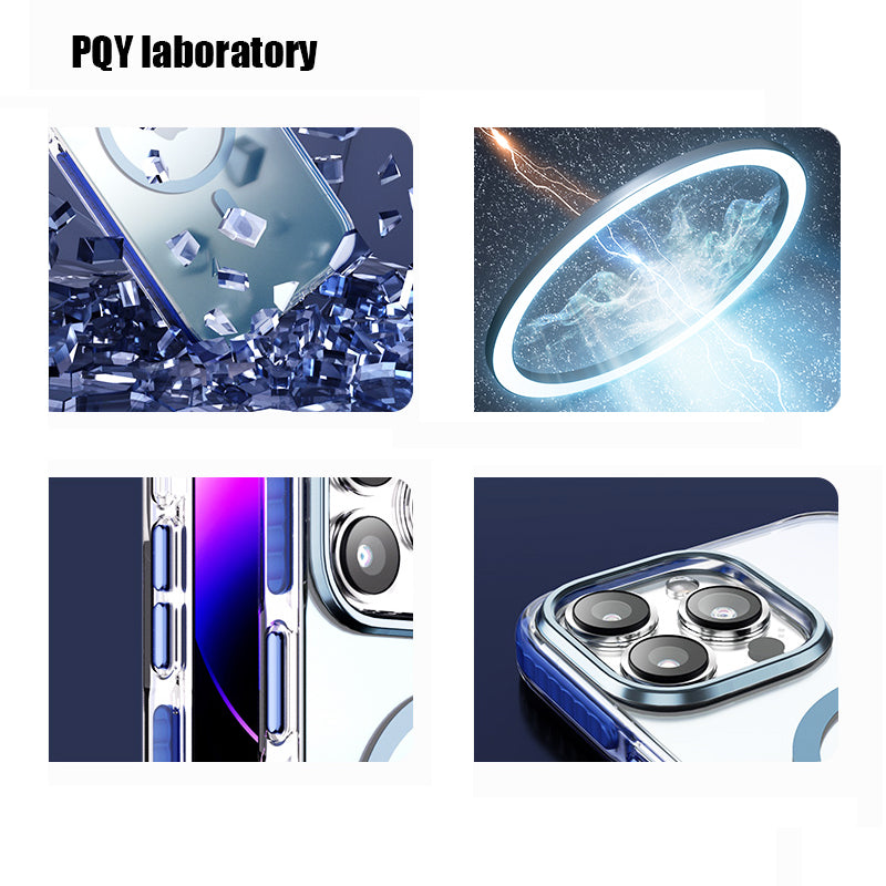 PQY Ice Crystal Magnetic MagSafe Shockproof Case Cover