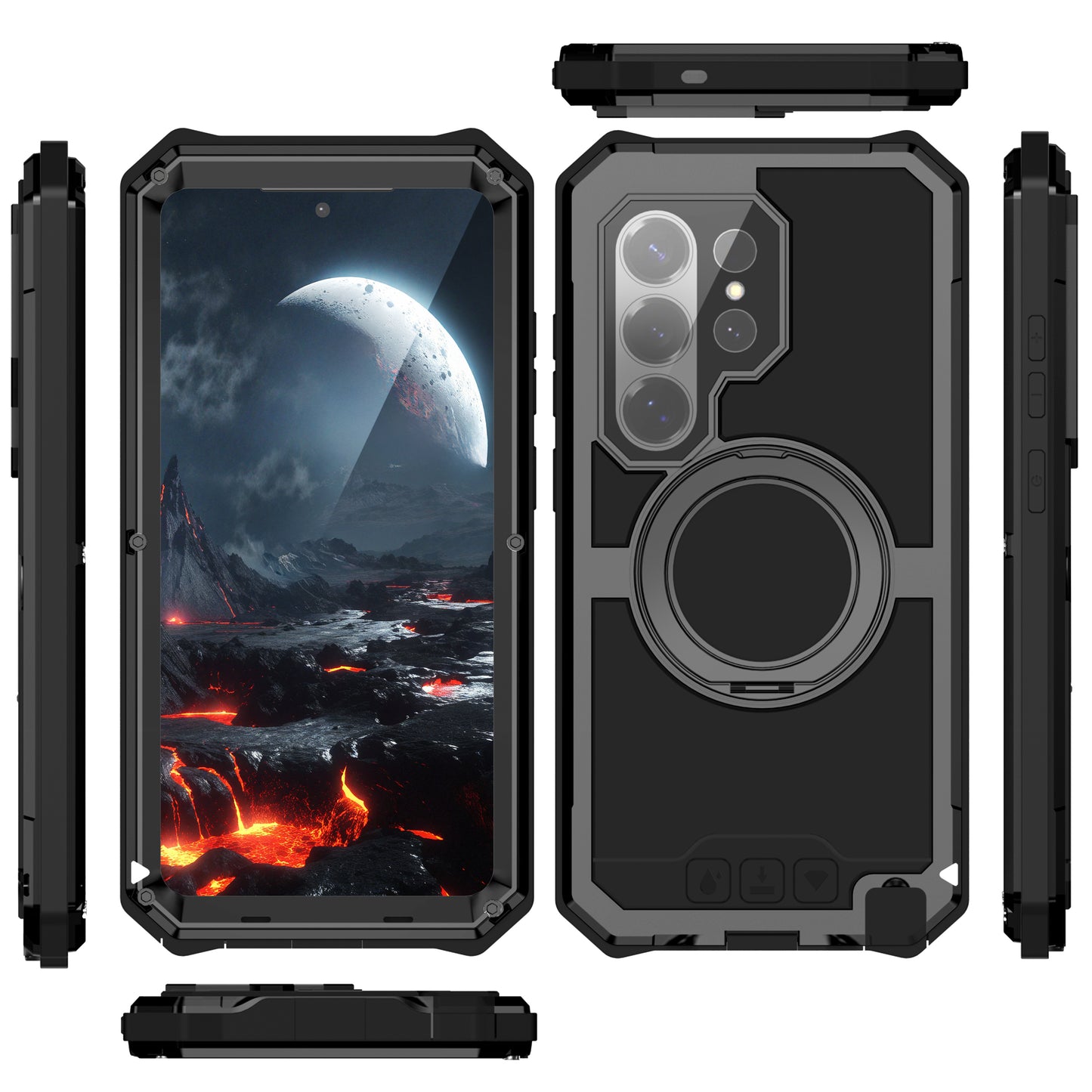 R-Just Kickstand IV MagSafe Lens Protector IP67 Metal Outdoor Military Heavy Duty Case Cover
