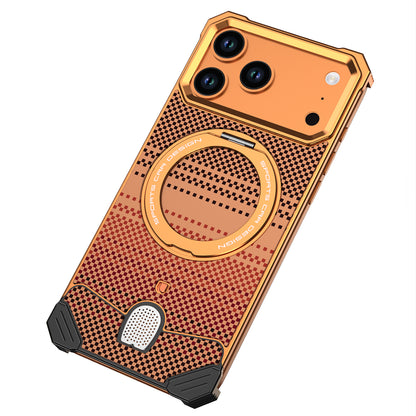 Armor King Hypercar MagSafe Pivot Ring Stand Elastic Buckle Metal+Kevlar Texture Back Case Cover