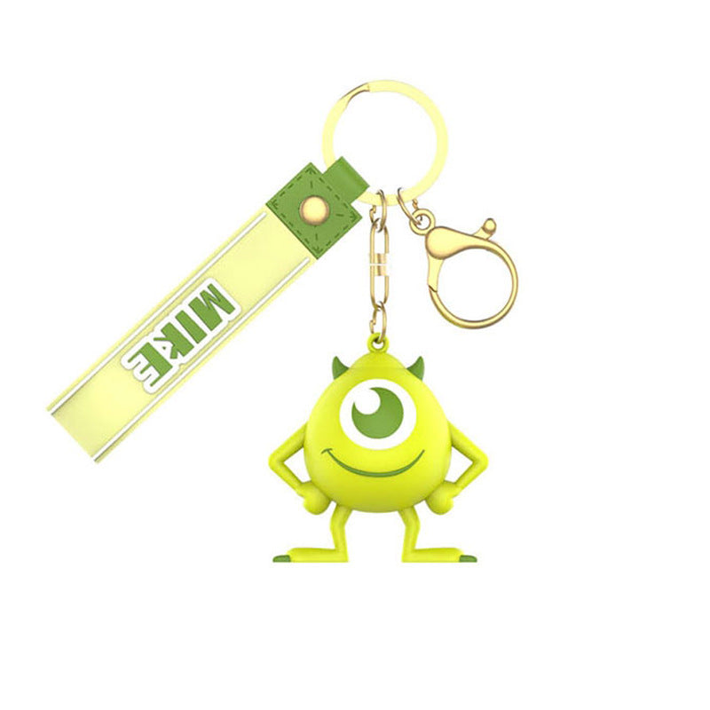 Disney Monsters, Inc. Mike Figure Key Ring Doll Pendant Keychain Anti-lost Lanyard